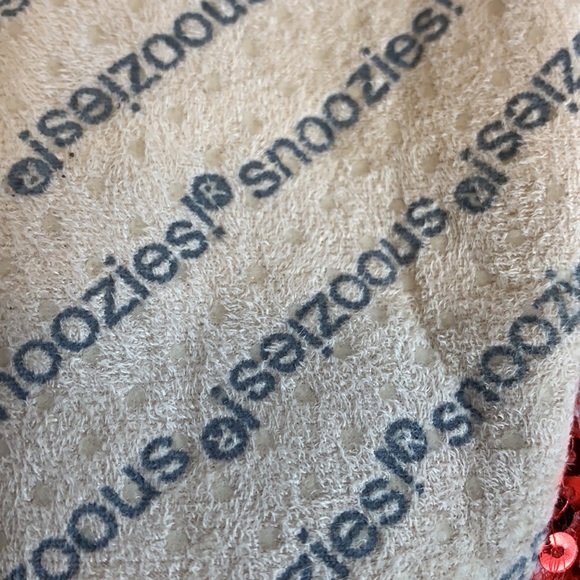 Snoozies Red Sequin Ballet Slippers - Picture 8 of 11